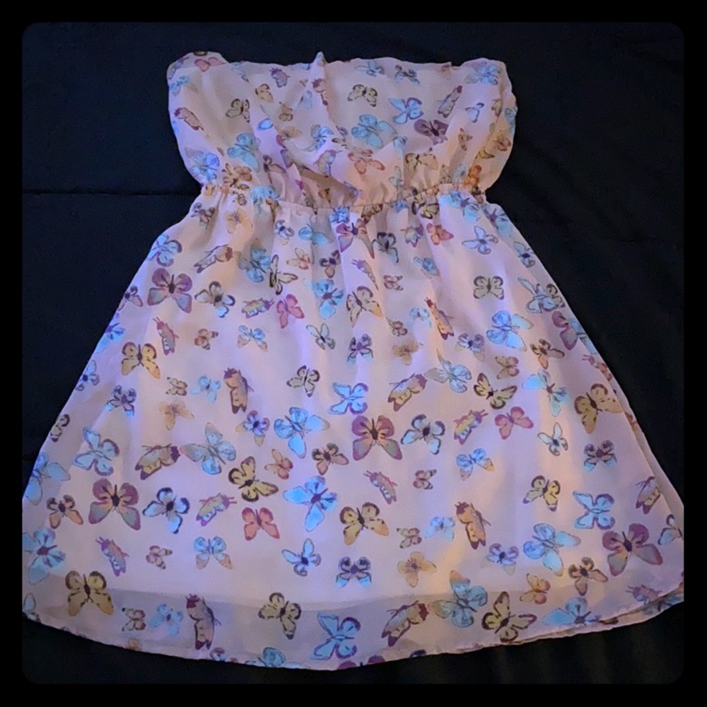 Charlotte Russe strapless butterfly chiffon dress